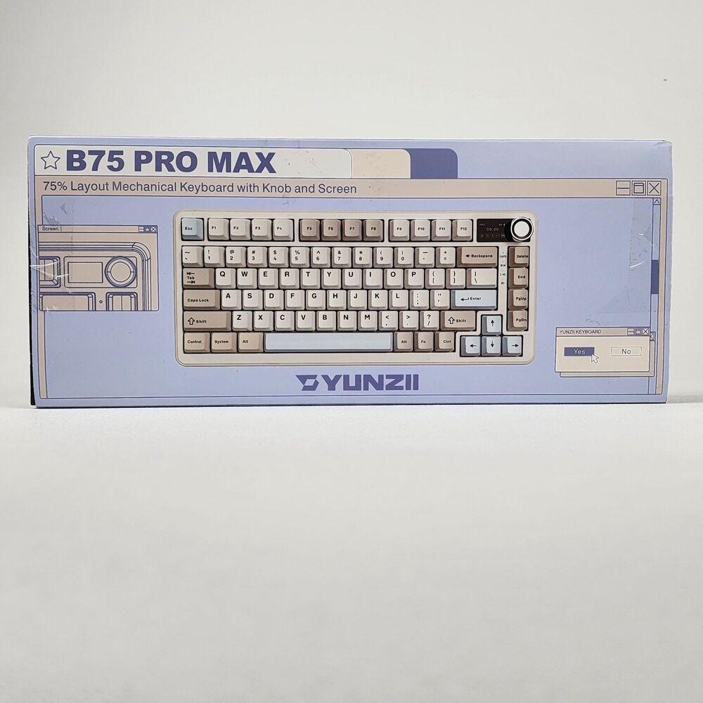 YUNZII B75 Pro Max Wireless Mechanical Keyboard QMK VIA RGB Beige Milk V2